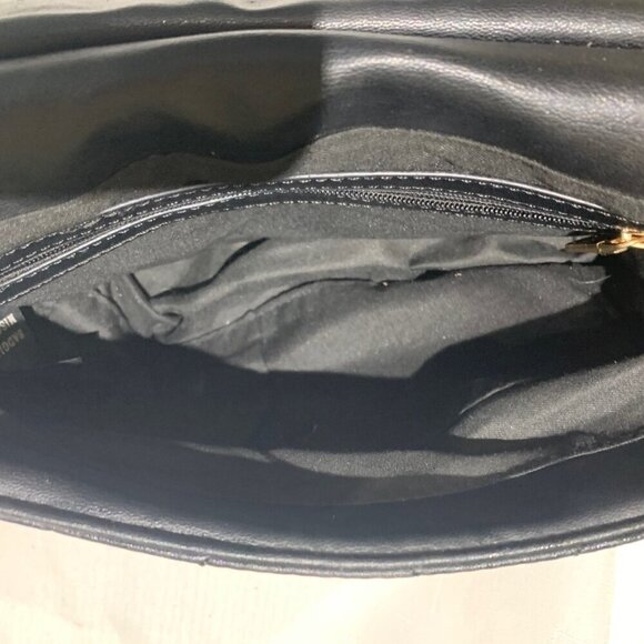 BADGLEY MISCHKA Black Vegan Leather Studded Big Diamond Quilted Top Handle Bag - Picture 11 of 11